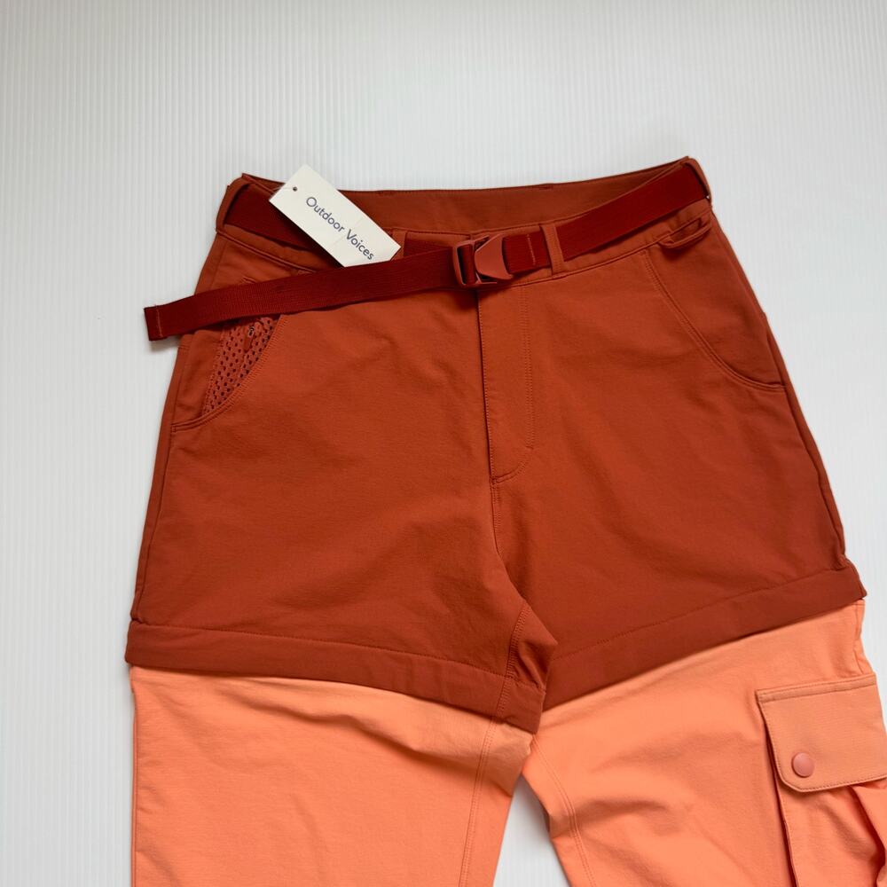 Outdoor Voices Rectrek Zip-Off Pants XS Melon Colorblock Gorpcore Hiking NWT - Picture 11 of 16